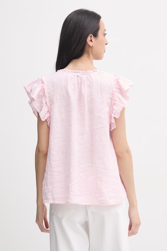 Odzież Mos Mosh bluzka damska lniana 178100 różowy