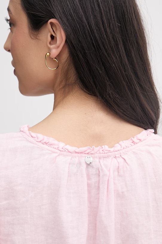 Mos Mosh bluzka damska lniana 178100 różowy