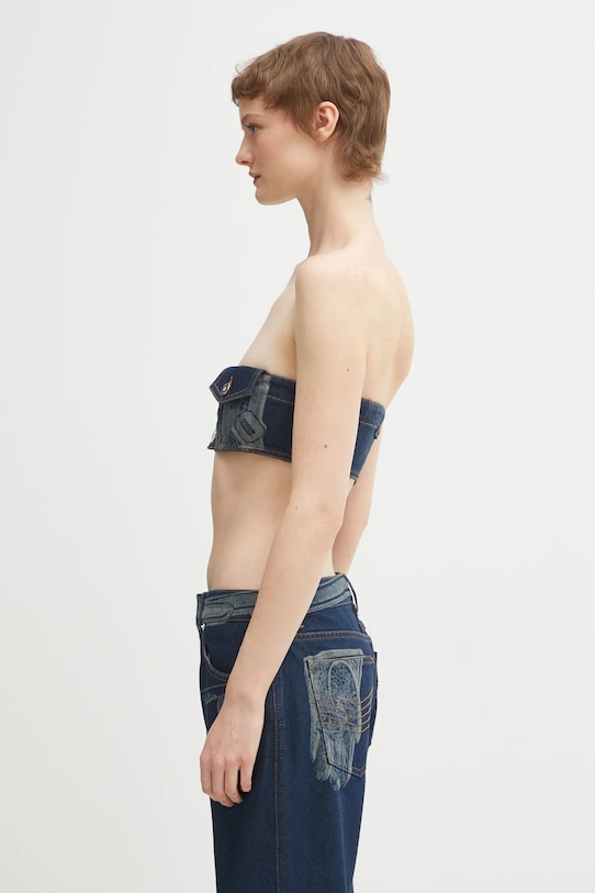 Jean Paul GAULTIER bluză subțire de blugi Trompe L'oeil Print 26.01.W.BR014.D027 albastru SS26