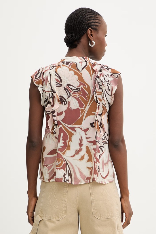 Odzież Marella bluzka z falbanką damska z wiskozy UGOLA 2613161034200 różowy