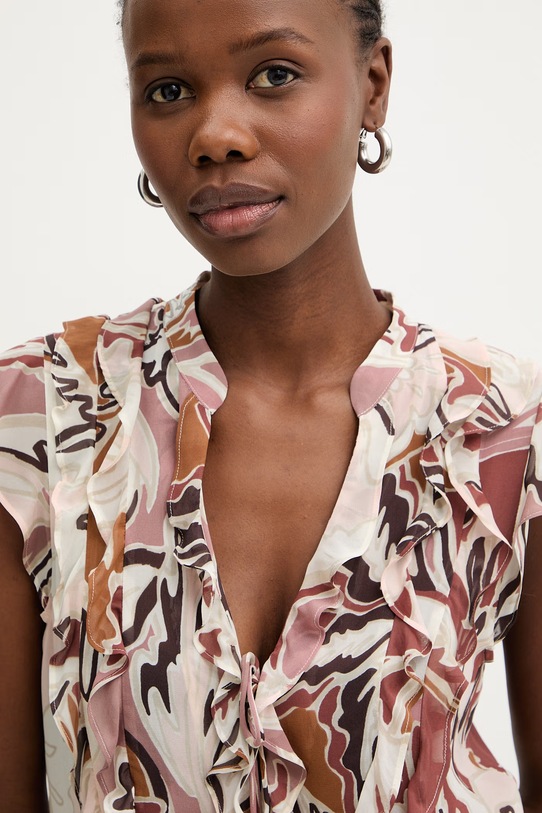 Marella bluzka z falbanką damska z wiskozy UGOLA różowy 2613161034200