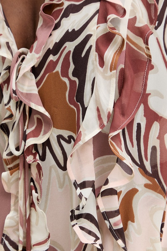 Marella bluzka z falbanką damska z wiskozy UGOLA 2613161034200 różowy