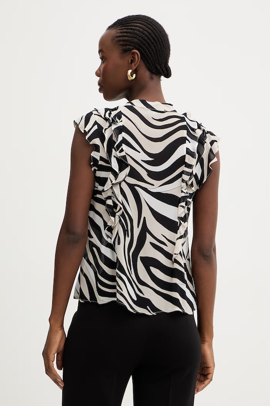 Odzież Marella bluzka z falbanką damska z wiskozy UGOLA 2613161034200 czarny