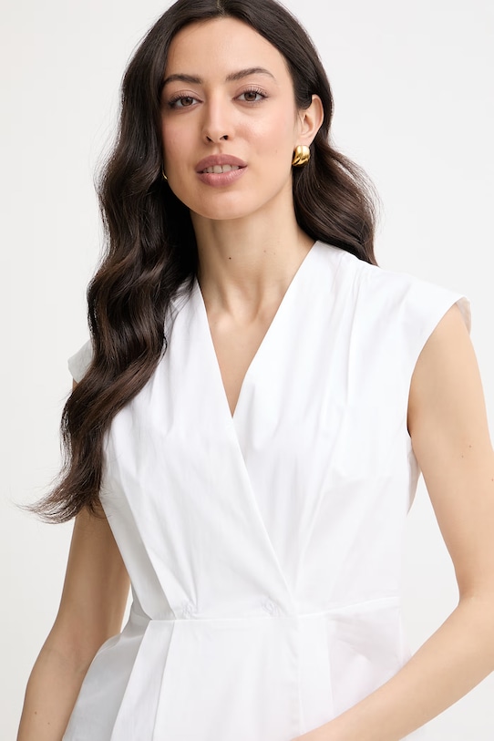 Marella bluză tip cămașă pentru femei, din bumbac cu elastan BAZAR alb 2613161162200