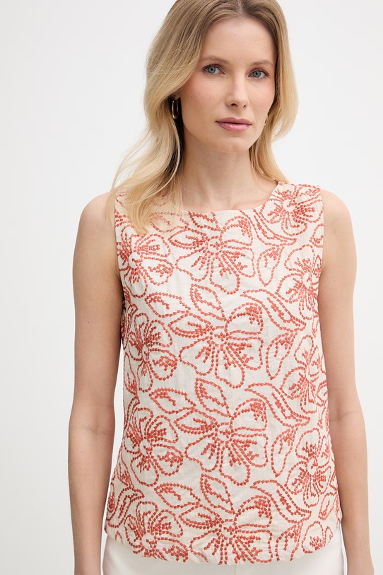 Marella блузка на бретелях для женщин с хлопком Emme by Marella оранжевый 2615161152200