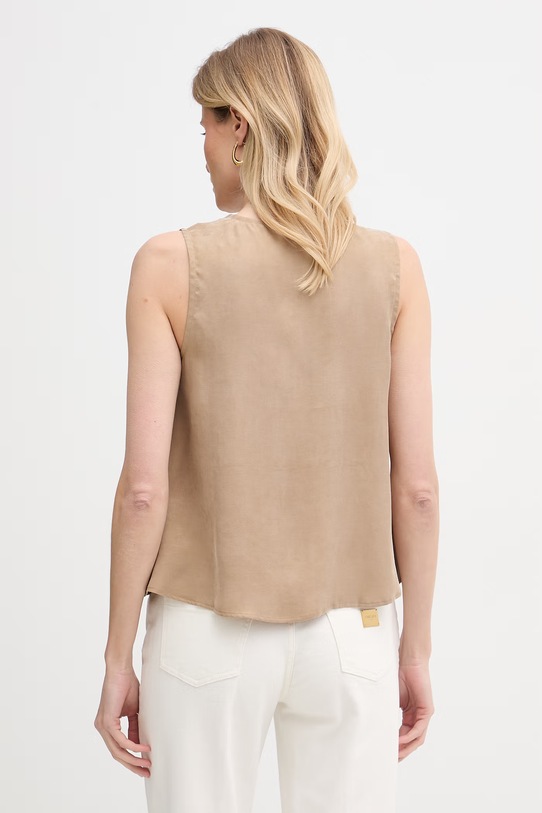 Oblečenie Marella blúzka s ramienkami dámska z lyocellu Emme by Marella 2615161182200 béžová