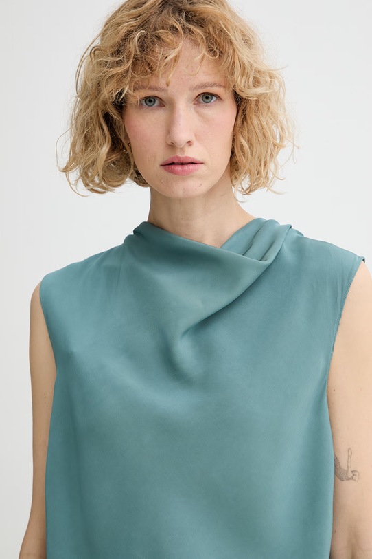 Calvin Klein top ženski viskozen turkizna LV044F161G