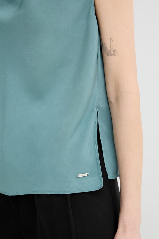 Calvin Klein top ženski viskozen LV044F161G turkizna