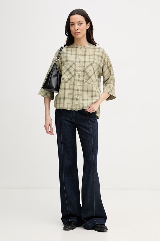 Barbour cămașă pentru femei, din in Orla LSH1732 verde SS26