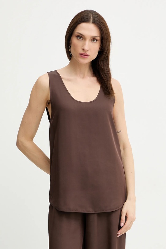 Simona Corsellini bluzka casual brązowy P26CPTO02001