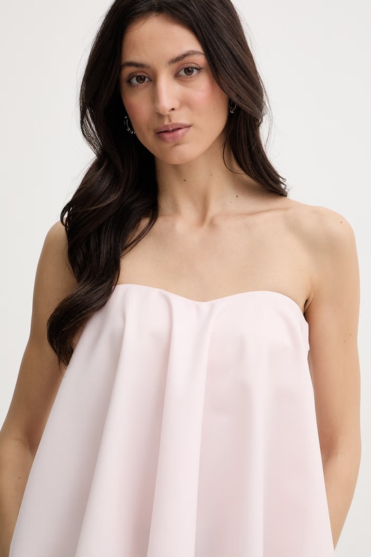 Twinset bluza z odkritimi rameni ženska z dodatkom volne roza 261TP2390