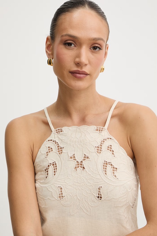 Ľanová blúzka Twinset béžová 261TP2311