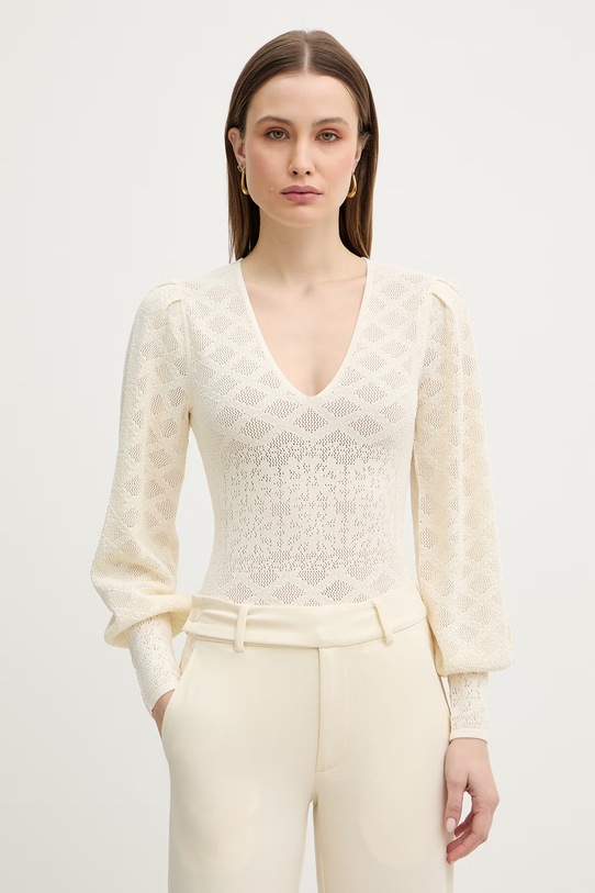 Twinset γυναικείο δαντελένιο σώμα slim μπεζ 261TP3261