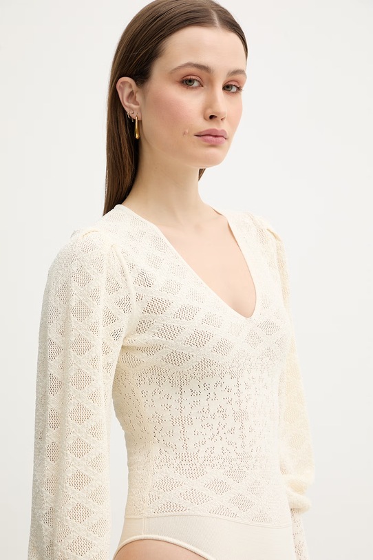 Twinset γυναικείο δαντελένιο σώμα μπεζ 261TP3261