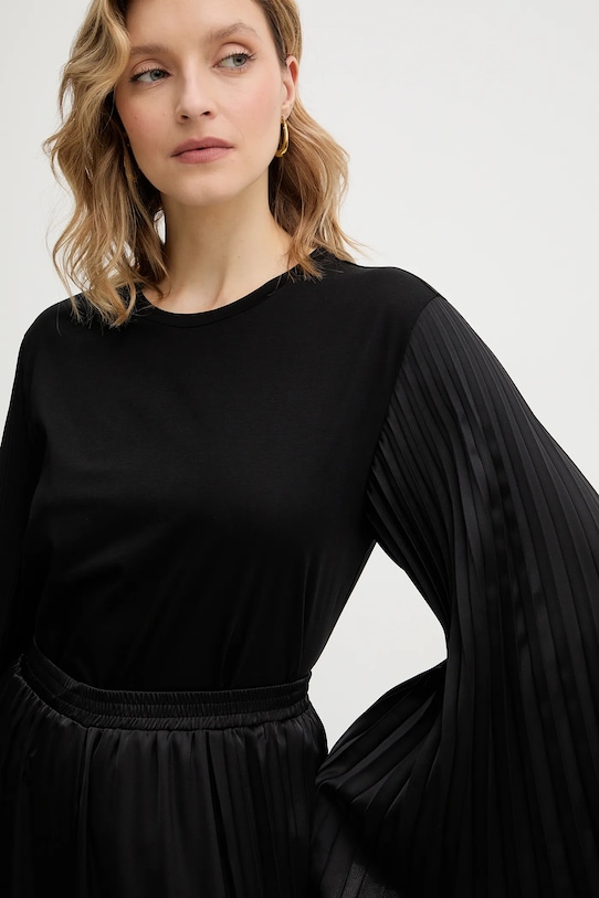 Twinset longsleeve bawełniany czarny 261LB2HCC