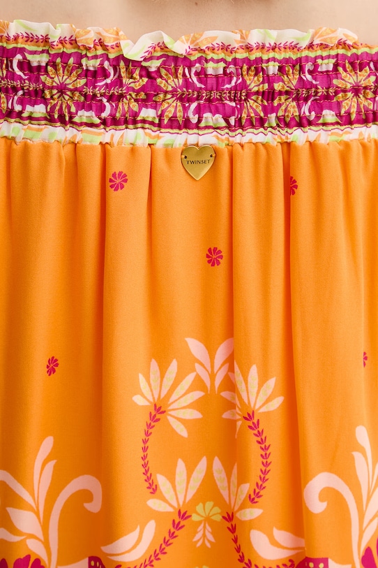 Twinset bluzka hiszpanka damska z wiskozy 261LB2LAA pomarańczowy