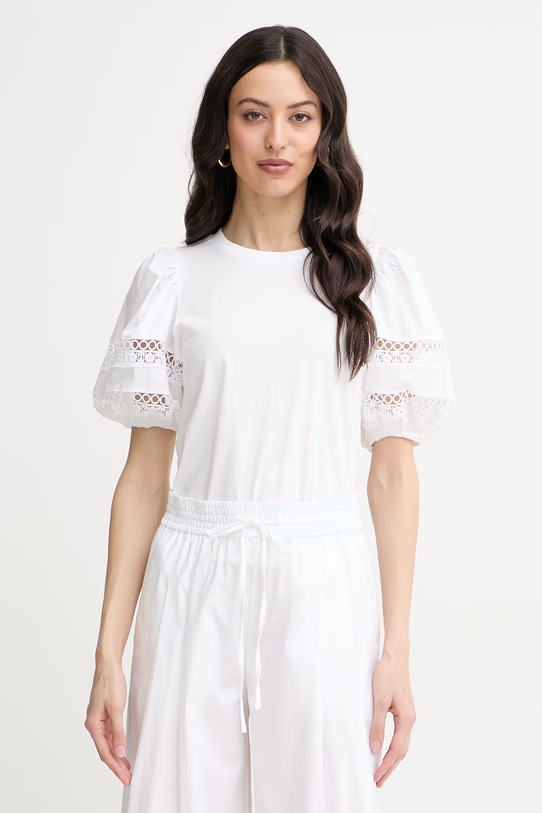 Twinset tricou pentru femei, din bumbac alb 261TT2260