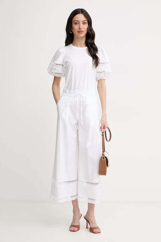 Twinset tricou pentru femei, din bumbac 261TT2260 alb SS26