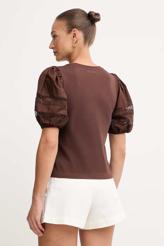 Îmbrăcăminte Twinset tricou pentru femei, din bumbac 261TT2260 maro