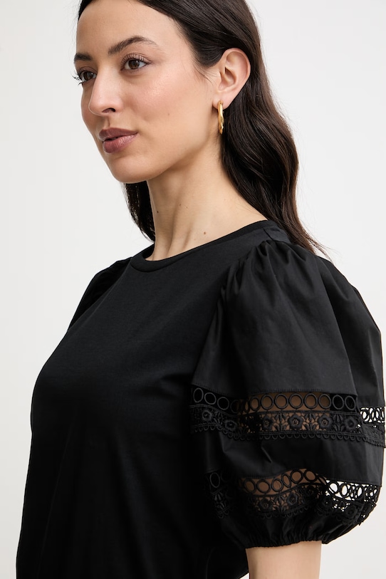 Twinset tricou pentru femei, din bumbac negru 261TT2260