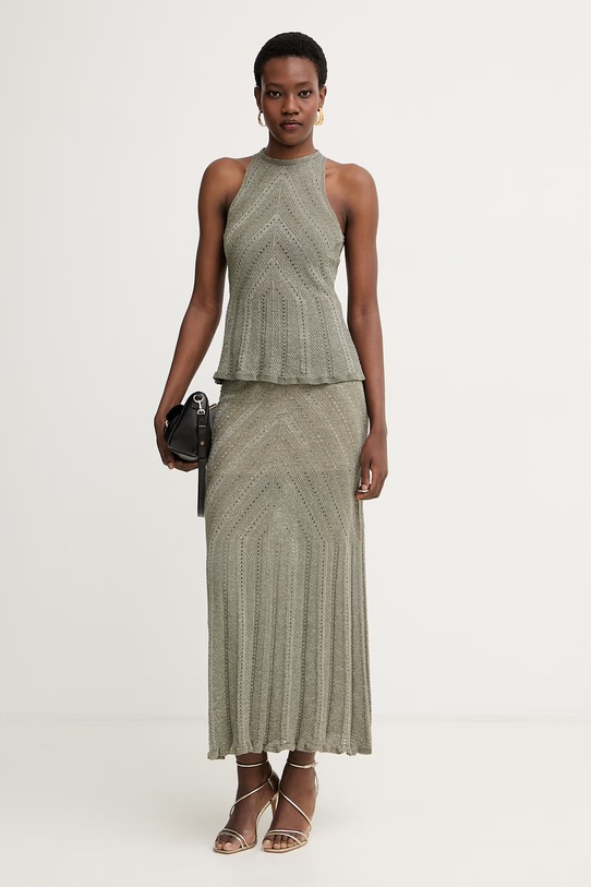 Twinset bluza ženska z lanom 261TT3210 zelena SS26