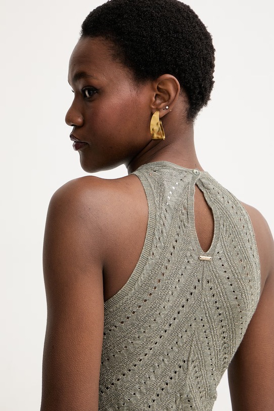 Twinset bluza ženska z lanom zelena 261TT3210