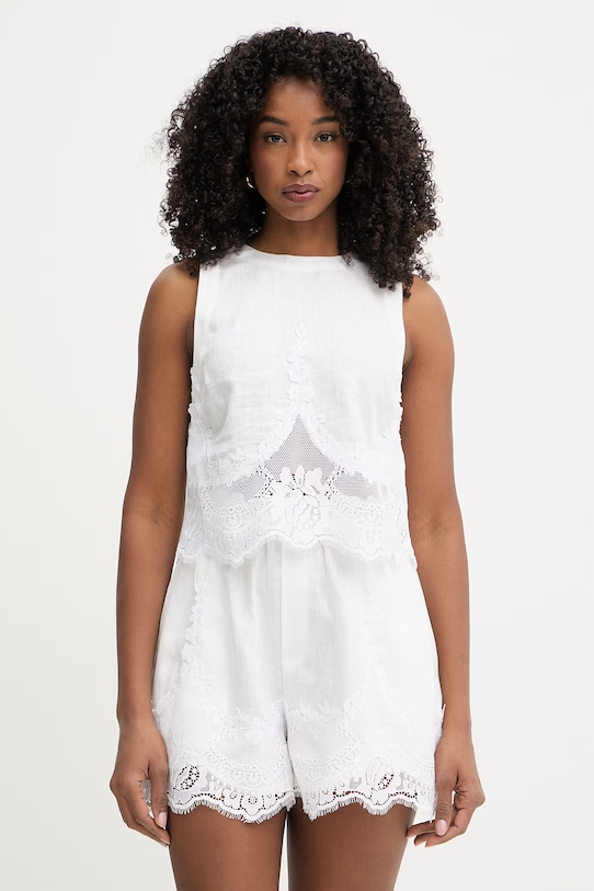 Twinset blúzka dámska ľanová biela 261TT2182