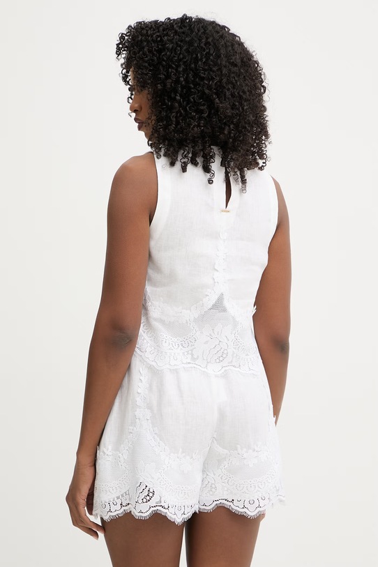 Ρούχα Twinset μπλούζα Γυναικεία λινή 261TT2182 λευκό