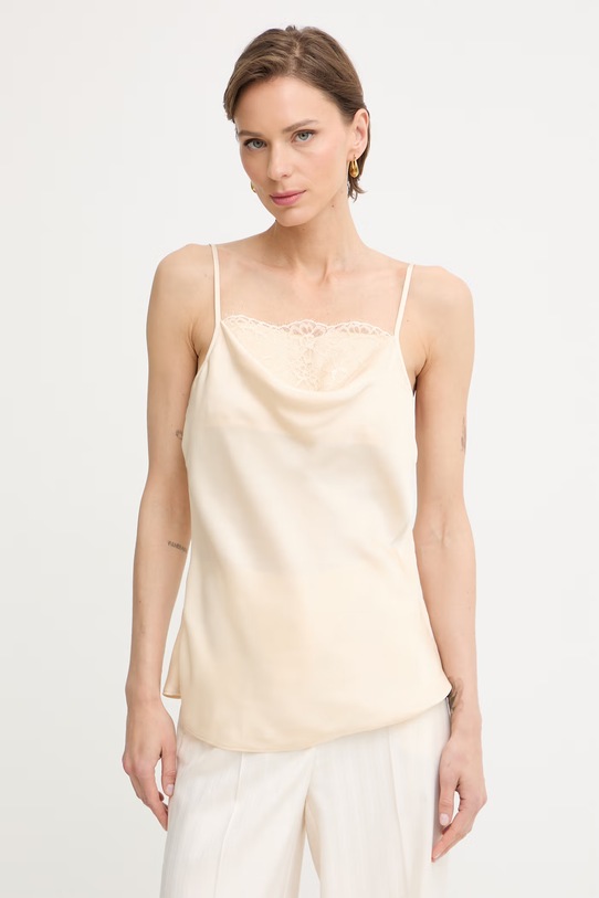 Twinset bluza z naramnicami ženska bež 261AT2087