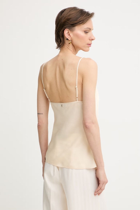 Oblačila Twinset bluza z naramnicami ženska 261AT2087 bež