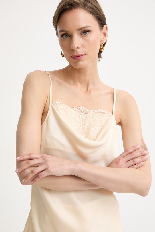 Twinset bluza z naramnicami ženska bež 261AT2087