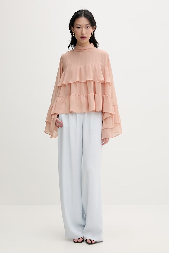 Gestuz bluzka z falbanką damska 10911051 pomarańczowy SS26