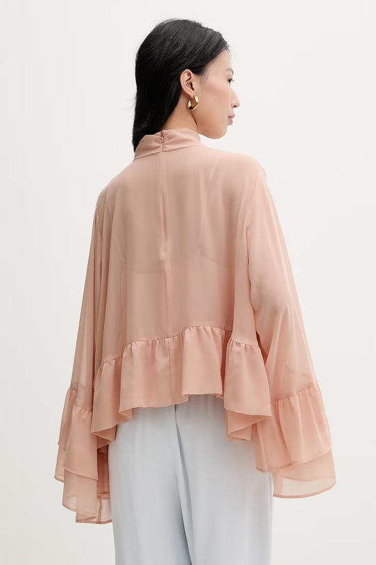 Odzież Gestuz bluzka z falbanką damska 10911051 pomarańczowy