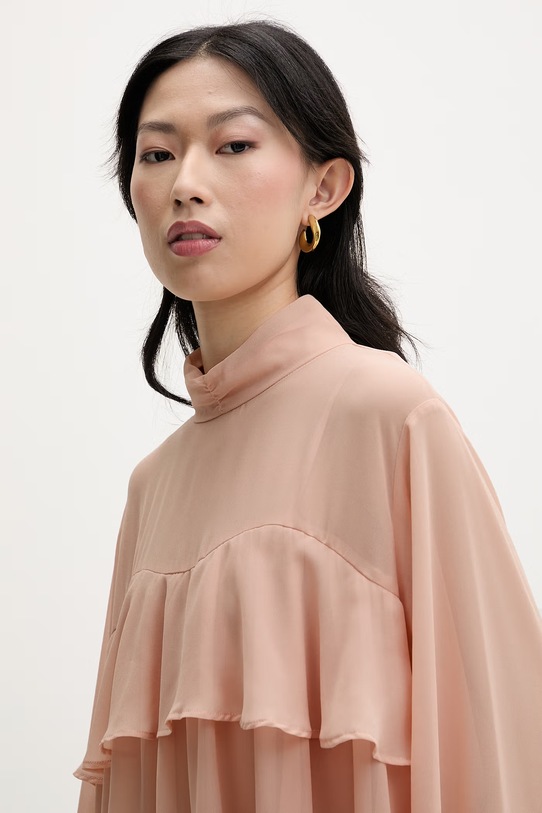 Gestuz bluzka z falbanką damska pomarańczowy 10911051