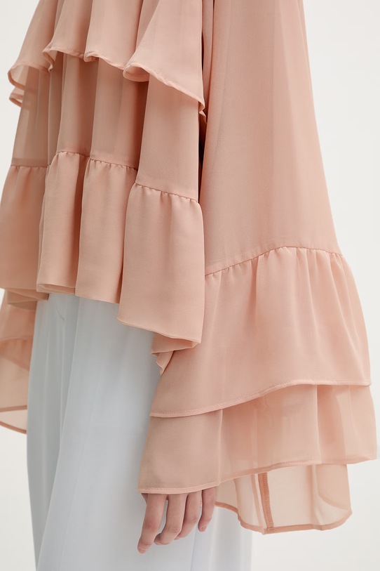 Gestuz bluzka z falbanką damska 10911051 pomarańczowy