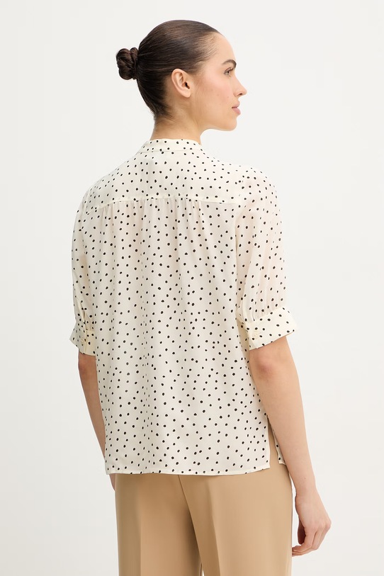 Odzież Luisa Spagnoli bluzka z dodatkiem jedwabiu Barcolana 543049 beżowy