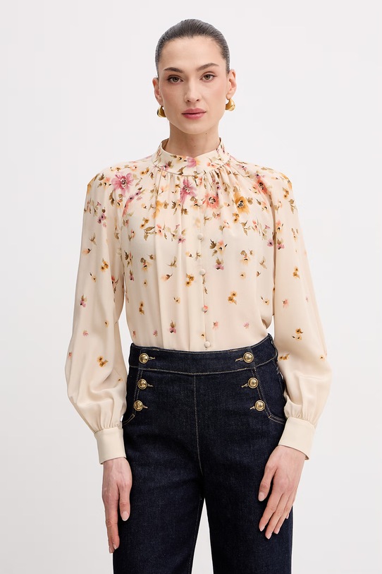 Luisa Spagnoli koszula damska jedwabna Bria beżowy 543220
