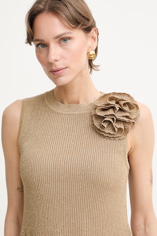 Luisa Spagnoli Blúzka s volánom dámska s viskózou Zanella zlatá 100399