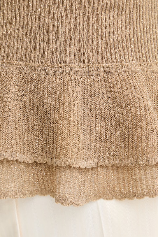 Luisa Spagnoli Blúzka s volánom dámska s viskózou Zanella 100399 zlatá