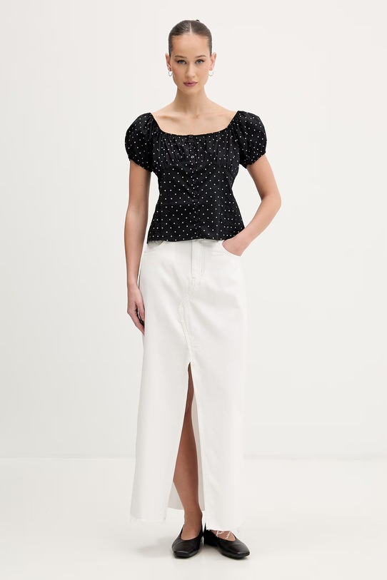 Guess Jeans blúzka dámska bavlnená W6GHC6.WO951 čierna SS26