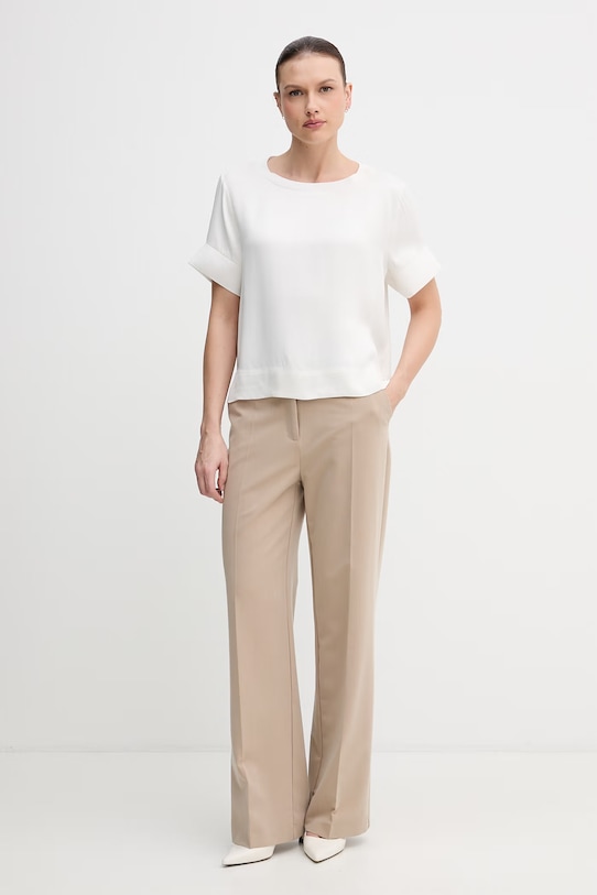 Sisley bluzka damska z wiskozy 52BZLQ0AN beżowy SS26