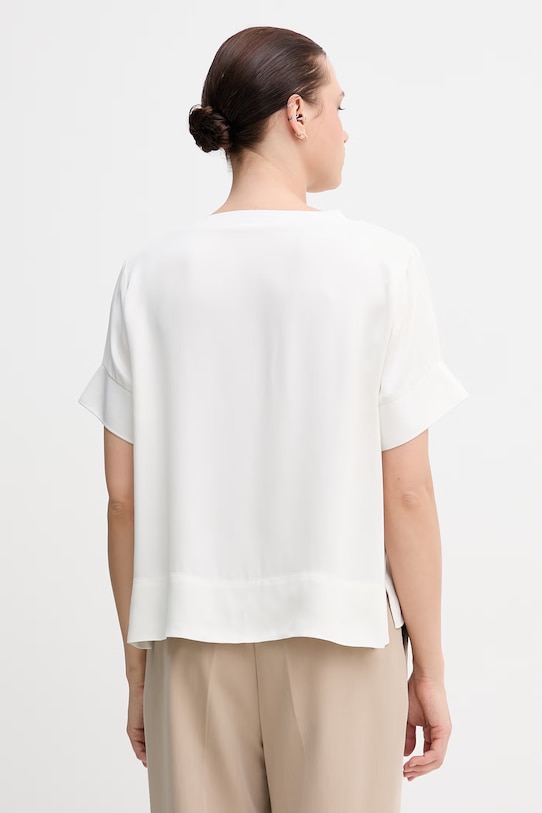 Odzież Sisley bluzka damska z wiskozy 52BZLQ0AN beżowy