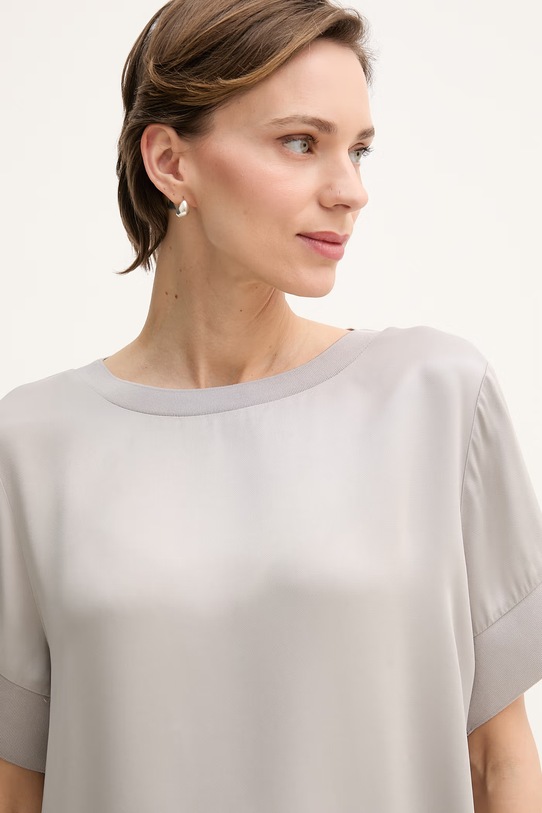 Sisley bluzka damska z wiskozy szary 52BZLQ0AN