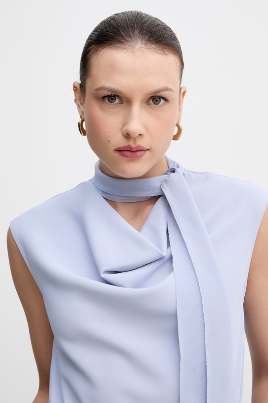 Sisley bluzka damska niebieski 5SLFLQ0AS