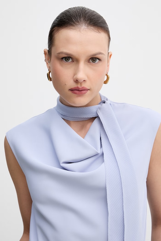 Sisley bluzka damska niebieski 5SLFLQ0AS