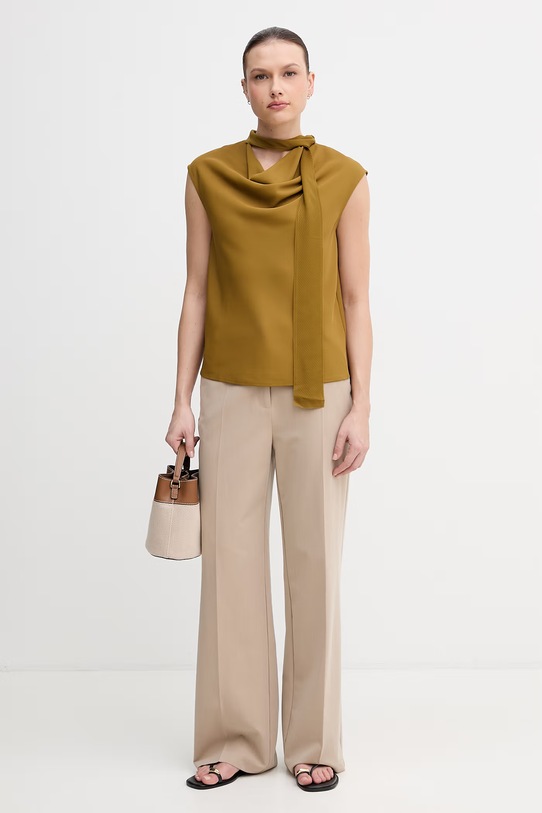 Sisley blúzka dámska 5SLFLQ0AS zelená SS26