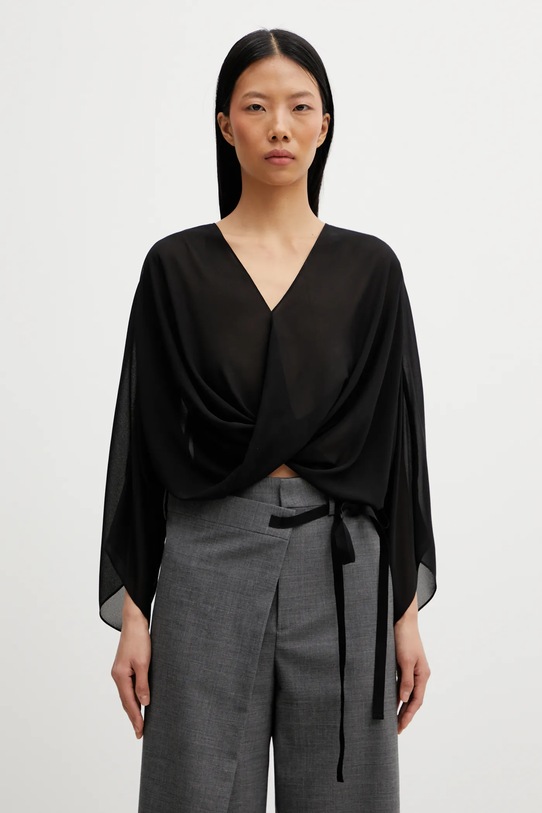 MM6 Maison Margiela camicetta rilassato nero S52NH0039.M35468.900