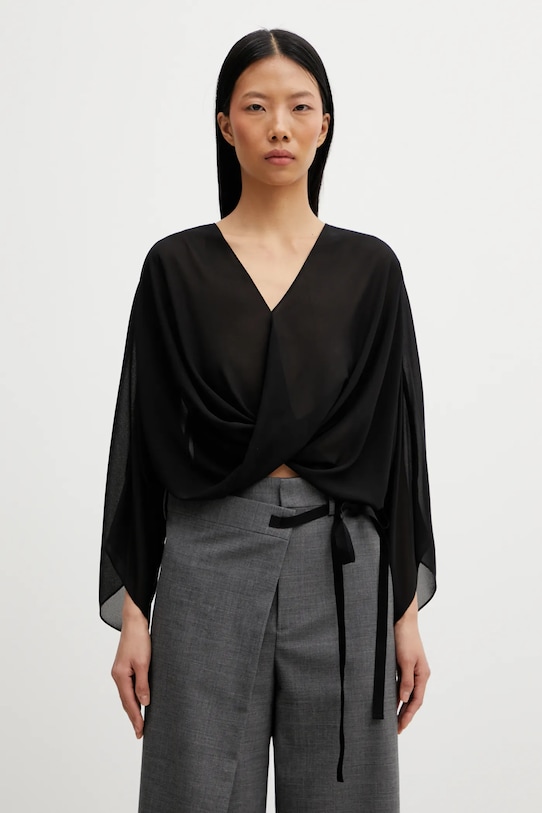 MM6 Maison Margiela camicetta rilassato nero S52NH0039.M35468.900