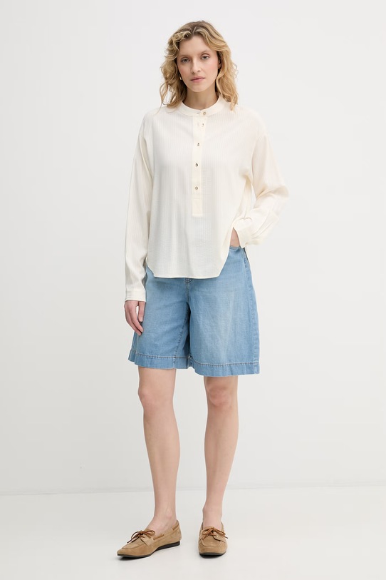 United Colors of Benetton bluzka damska z wiskozy 5X0VDQ0DD beżowy SS26