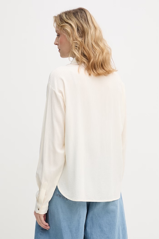 Odzież United Colors of Benetton bluzka damska z wiskozy 5X0VDQ0DD beżowy